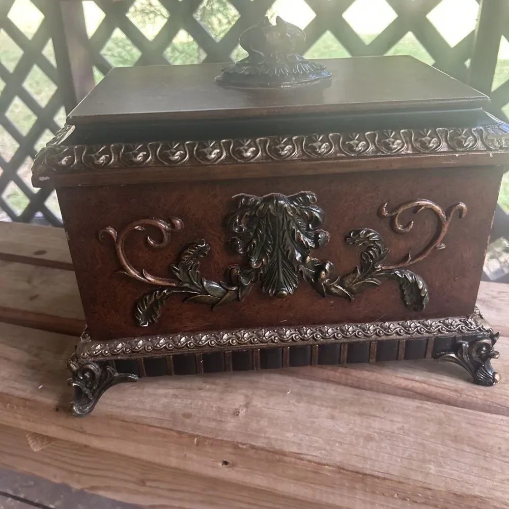Decorative Wooden Chest 12”x9”x9”